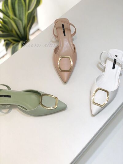 Giày nữ mũi nhọn phối khoen 3 cm thời trang MYSS - CG202