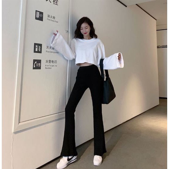 Quần ống loe chất thun mềm
