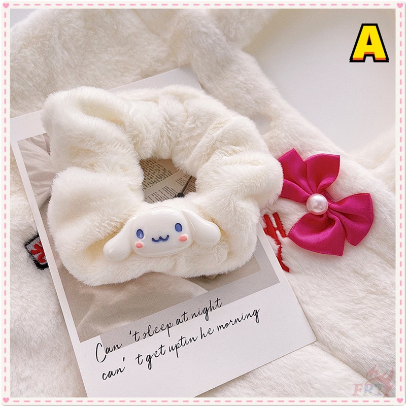 ☀ Dây Buộc Tóc Hình Cinnamoroll / Melody / Kuromi / Pom Pom Purin Hoạt Hình Nhồi Bông Xinh Xắn ☀ 1 Dây Cột Tóc Co Giãn Thời Trang Ngọt Ngào