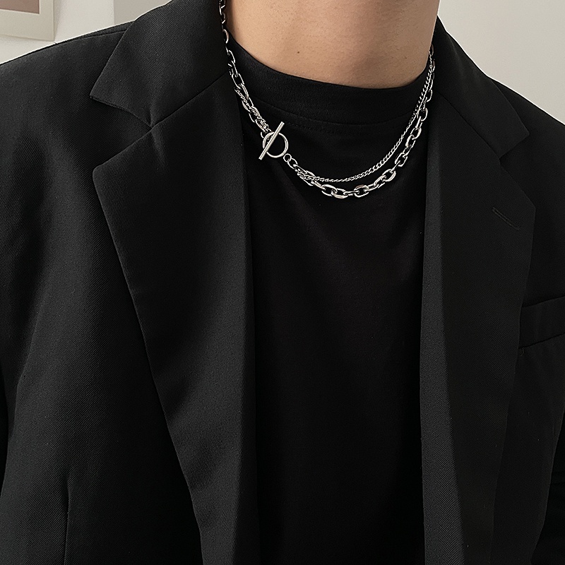 Vòng cổ Nhiều Lớp Bằng Thép Titan Phong Cách hip hop Cho Nam Và Nữ