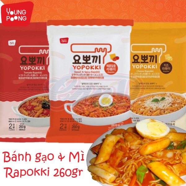 [Mã GROSALEHOT giảm 8% đơn 250K] (3 vị) Bánh gạo & Mì Rapokki gói 260gr