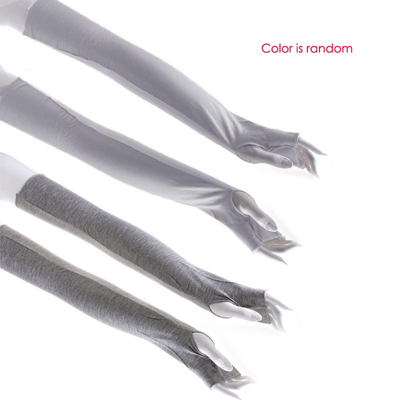 Găng tay hở ngón bằng cotton chống nắng tia UV dành cho nữ