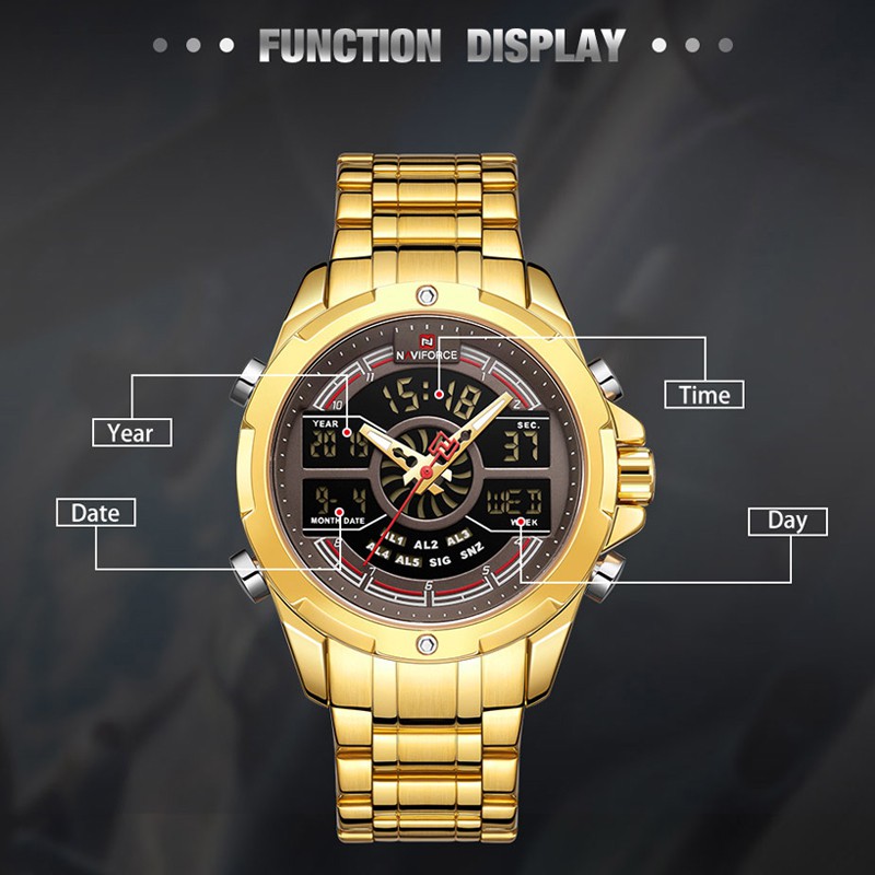 Đồng Hồ Đeo Tay NAVIFORCE 9170 Chống Nước Phát Quang Dành Cho Nam