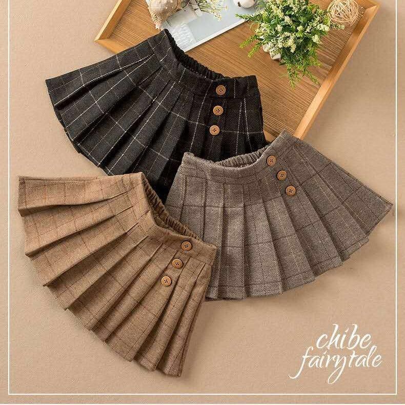 Chân váy dạ xếp li cho bé gái size 120-160 (4-10 tuổi )-mã V436, V437