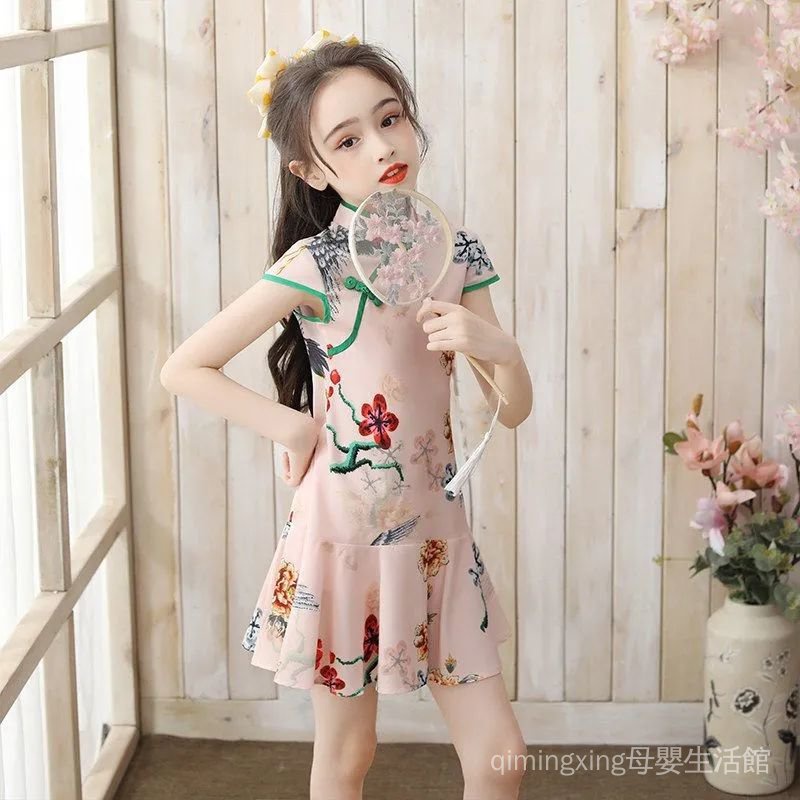 Đầm sườn xám cách tân phong cách Trung quốc cho bé gái