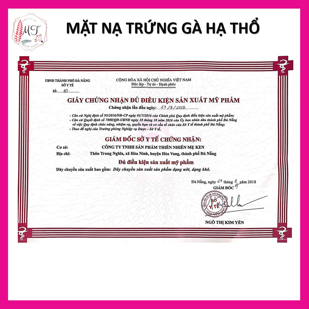 Mặt Nạ Trứng Gà Hạ Thổ Mẹ Ken 100ml - Dùng Xông Hơ Mẹ Sau Sinh, Hỗ Trợ Nám Tàn Nhang, Dưỡng Da Sáng Mịn