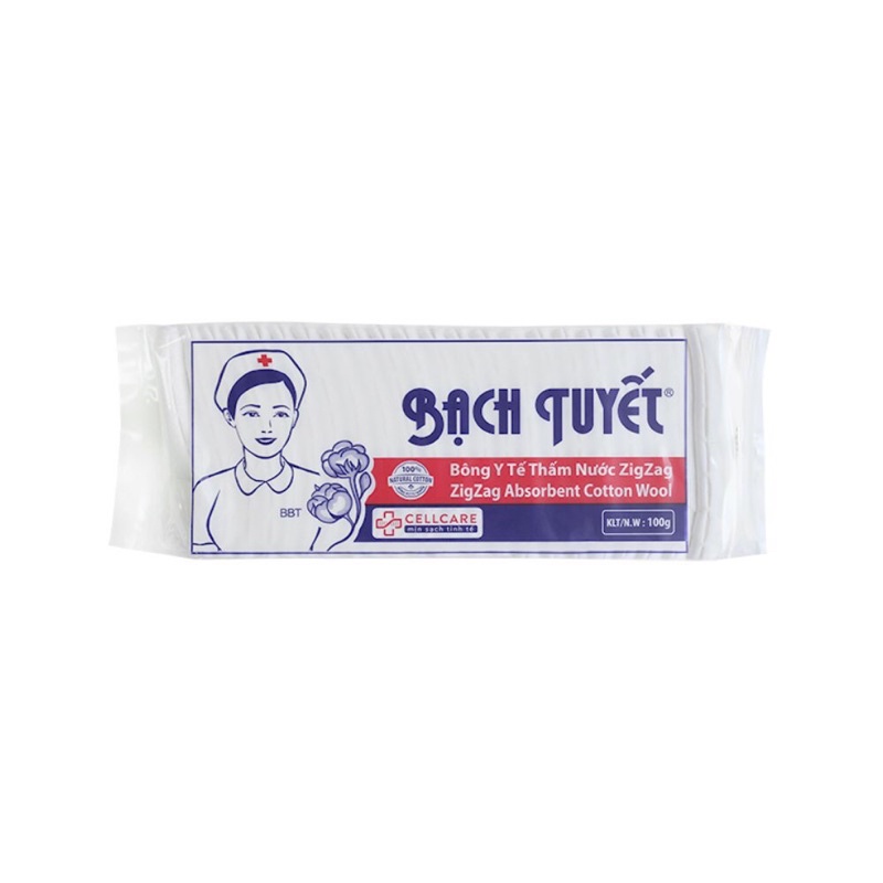 Bông gòn y tế thấm nước Bạch Tuyết (Gói 100g)