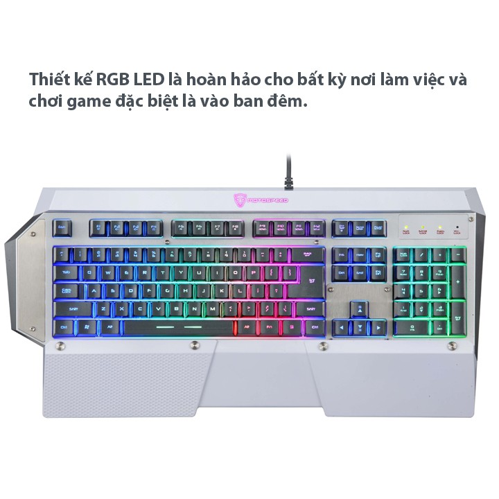 [Mã SKAMSALE03 giảm 10% đơn 200k] Bàn phím game thủ Motospeed K800L (K808) LED Gaming Keyboard