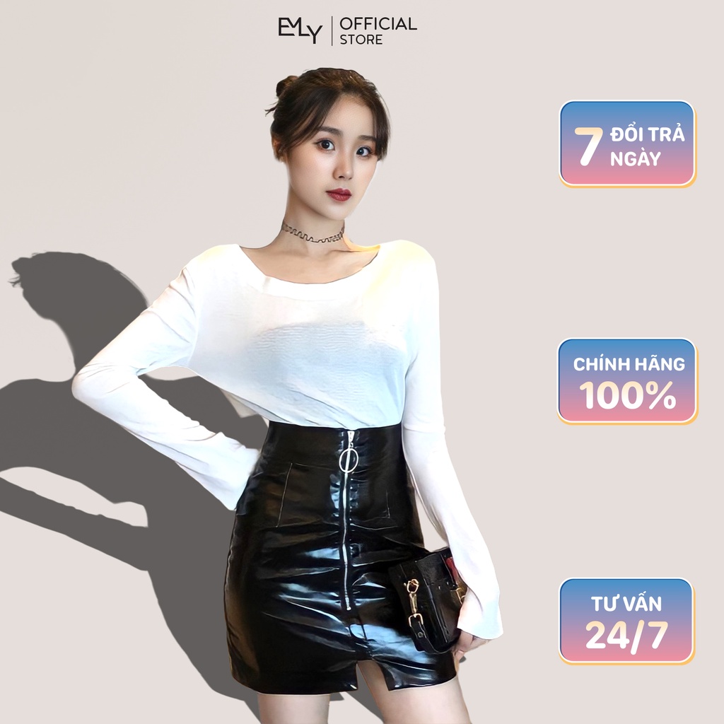 Chân váy da nữ Emilyshop ulzzang