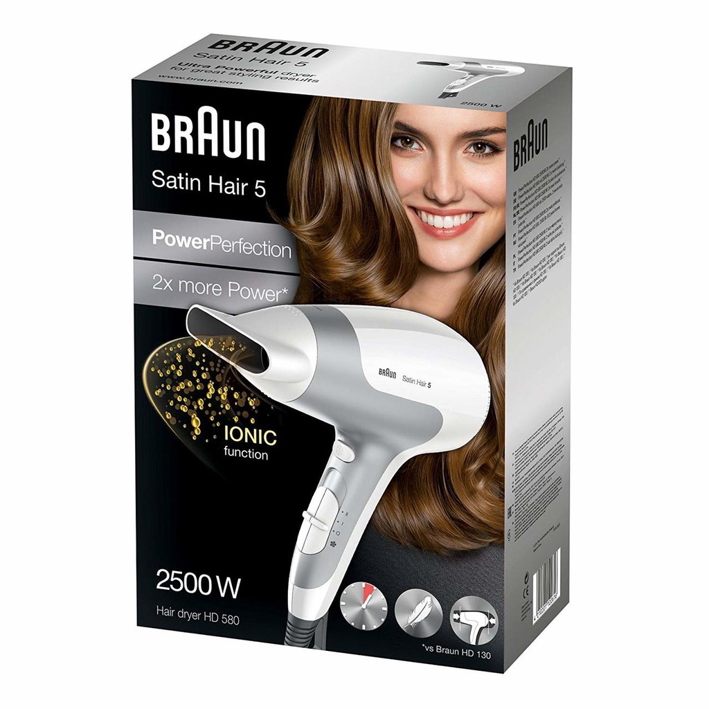 Máy sấy tóc Braun Satin Hair 5 HD580 - Công nghệ ion IONTEC cho mái tóc  mượt mà | Shopee Việt Nam