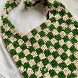 [ẢNH THẬT] CHECKERED BAG. TÚI CARO LEN MÓC