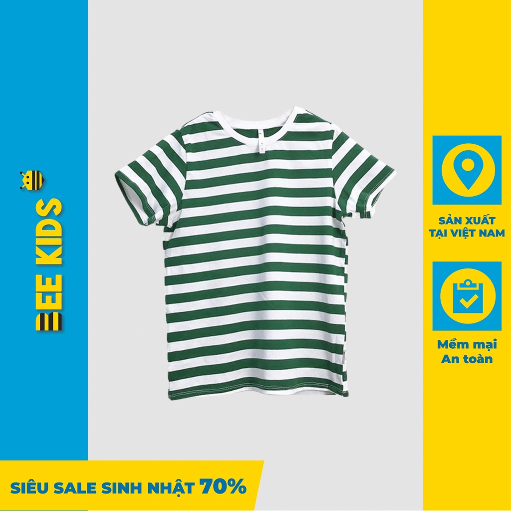 Áo Thun Bé Trai (2 -10 Tuổi) Bee Kids, Áo Thun Kẻ Sọc Ngang Mùa Hè Chất Cotton Cao Cấp - 2AT01609CO