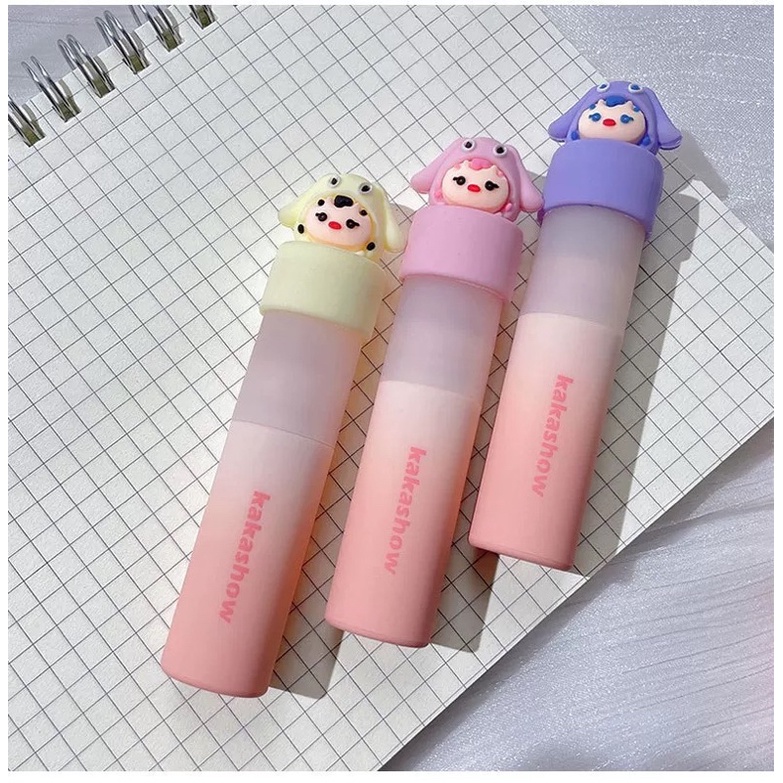 Son bùn kakashow dễ thương son bùn lip glaze màu đào son trắng nhung matte lip glaze