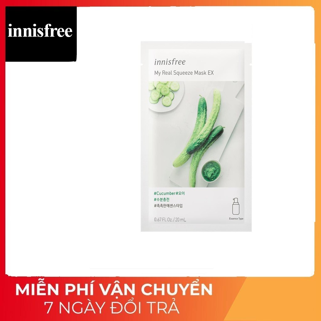 Mặt Nạ Giấy Dưa Chuột  Mask Sheet My Real Squeeze Mask 20ml