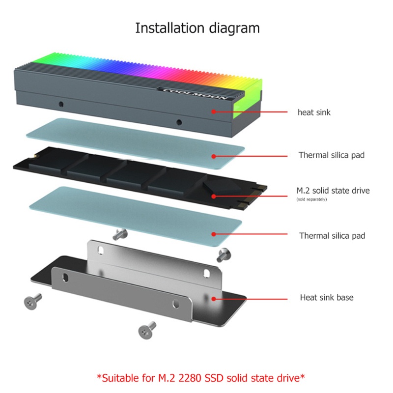 Bộ Tản Nhiệt Ổ Cứng Ssd Coolmoon Cm-M73S M.2 Argb 2280 | BigBuy360 - bigbuy360.vn