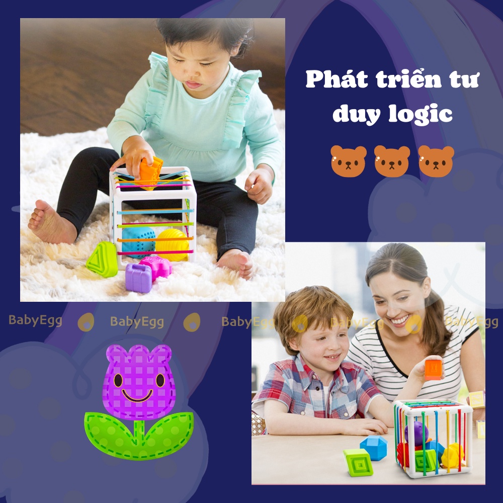 Đồ chơi GIÁO DỤC MONTESSORI thông minh hộp đan dây cho trẻ nhỏ trẻ sơ sinh bé trai bé gái 6 9 12 tháng 1 2 tuổi babyegg