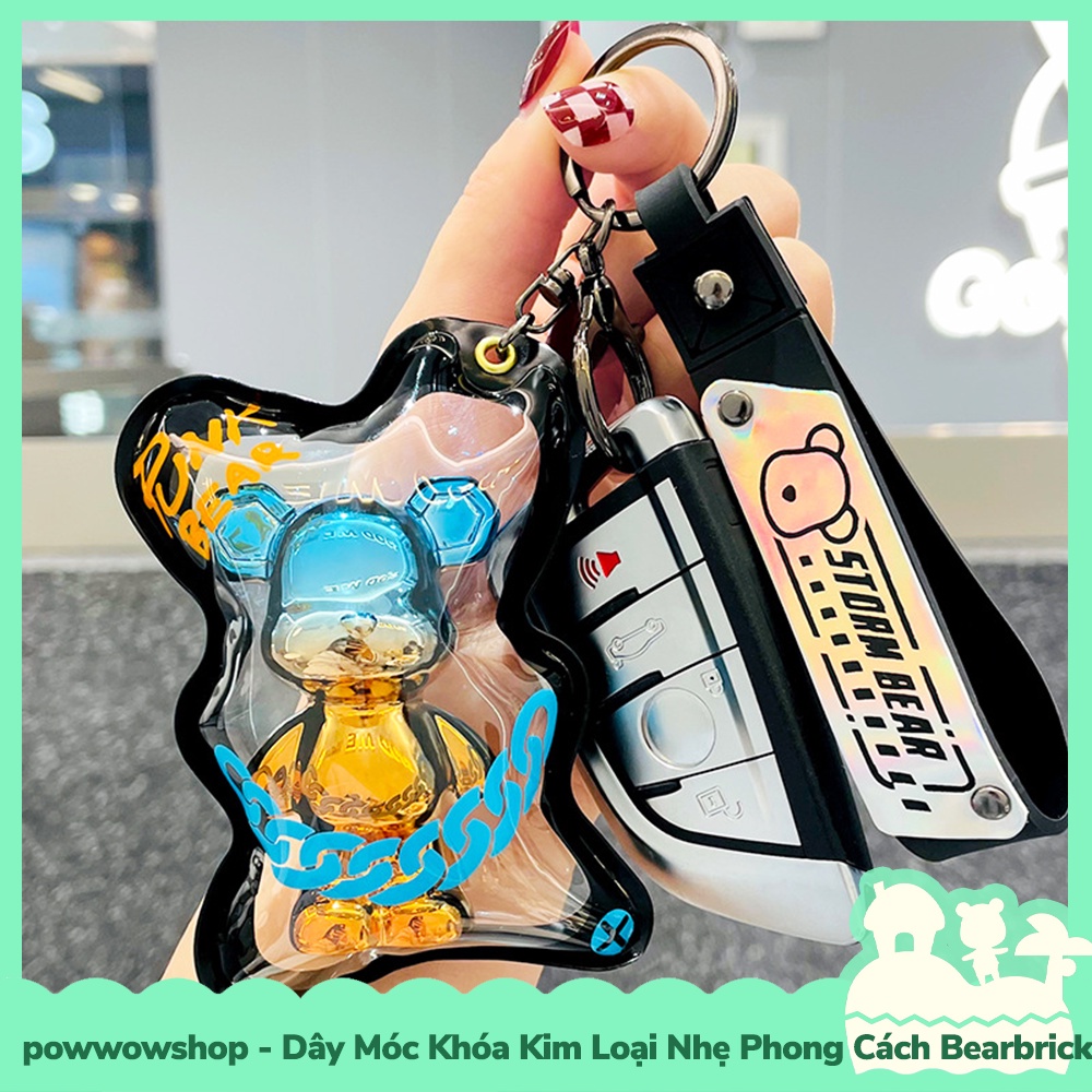 [Sẵn VN - Hỏa Tốc] Dây Móc Khóa Kim Loại Nhẹ + PVC Phong Cách Bearbrick Beat UP