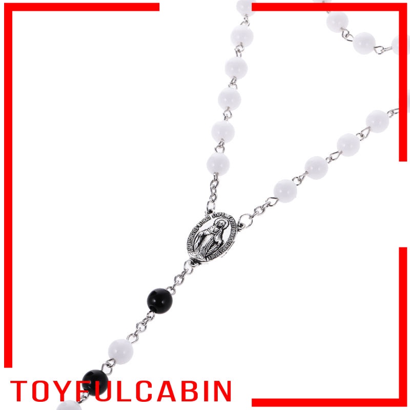 Vòng cổ chuỗi hạt mặt thánh giá màu đen 8mm