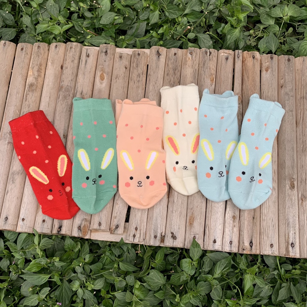 Set 5 đôi tất hoạt tiết ngộ nghĩnh cho bé cotton