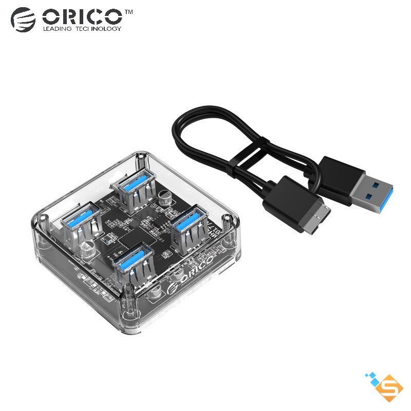 Bộ Hub USB ORICO MH4U-U3 4 Cổng USB 3.0 5gbps Trong Suốt Dành Cho Laptop Tiện Dụng Chất Lượng Cao - Bảo Hành 1 Năm