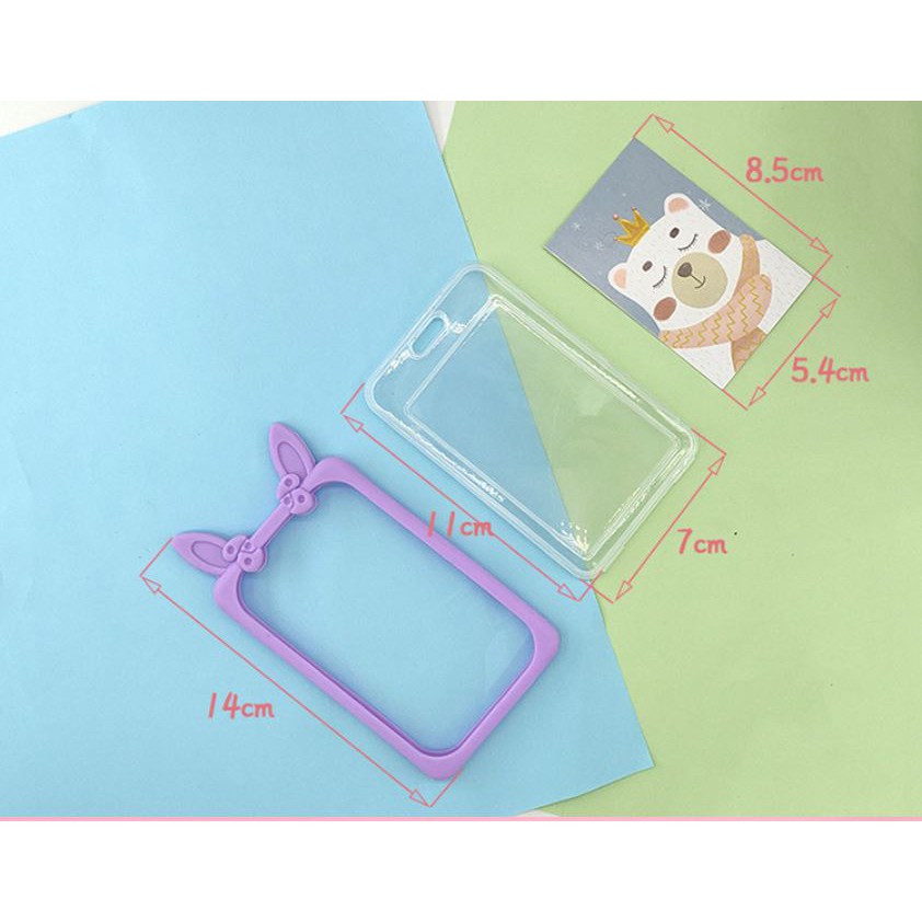 Dây đeo thẻ tai gấu, thỏ viền sillicon dẻo mẫu mới