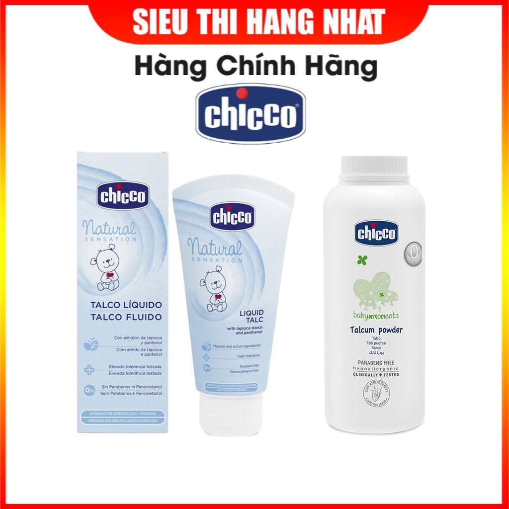 Phấn rôm Chicco cho trẻ sơ sinh, giúp dưỡng da và bảo vệ an toàn cho da, không gây kích ứng da, xuất xứ Italy