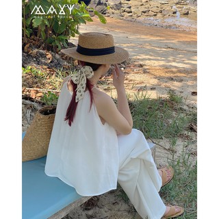 Áo cổ yếm dáng xòe halter top Maxy Workshop