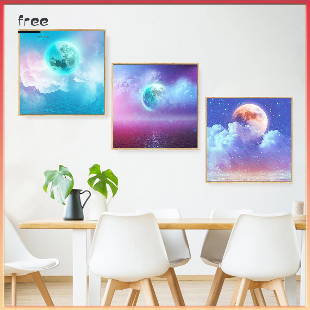 Tranh đính đá hình mặt trăng độc đáo 30x30cm DIY | BigBuy360 - bigbuy360.vn