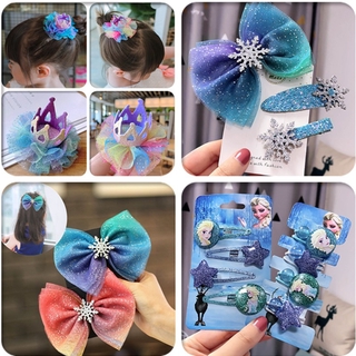 Bobora Kẹp Tóc Hình Nơ Phong Cách Công Chúa Elsa Cho Bé Gái