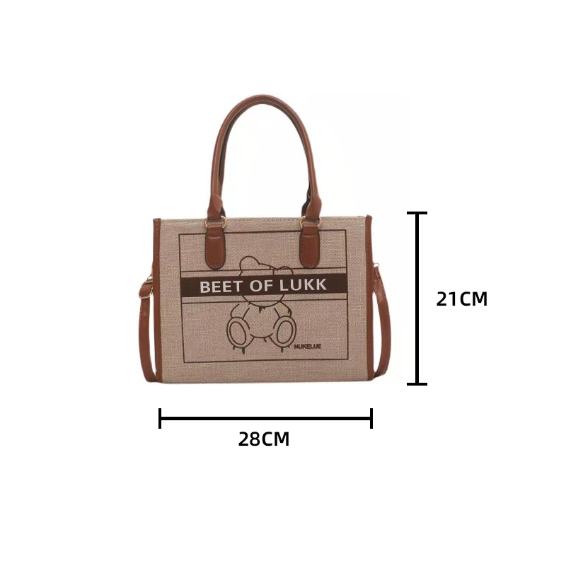 Túi vải tote dễ thương túi hộp vuông chịu vintage túi đeo chéo vải canvas đi học đi làm a4
