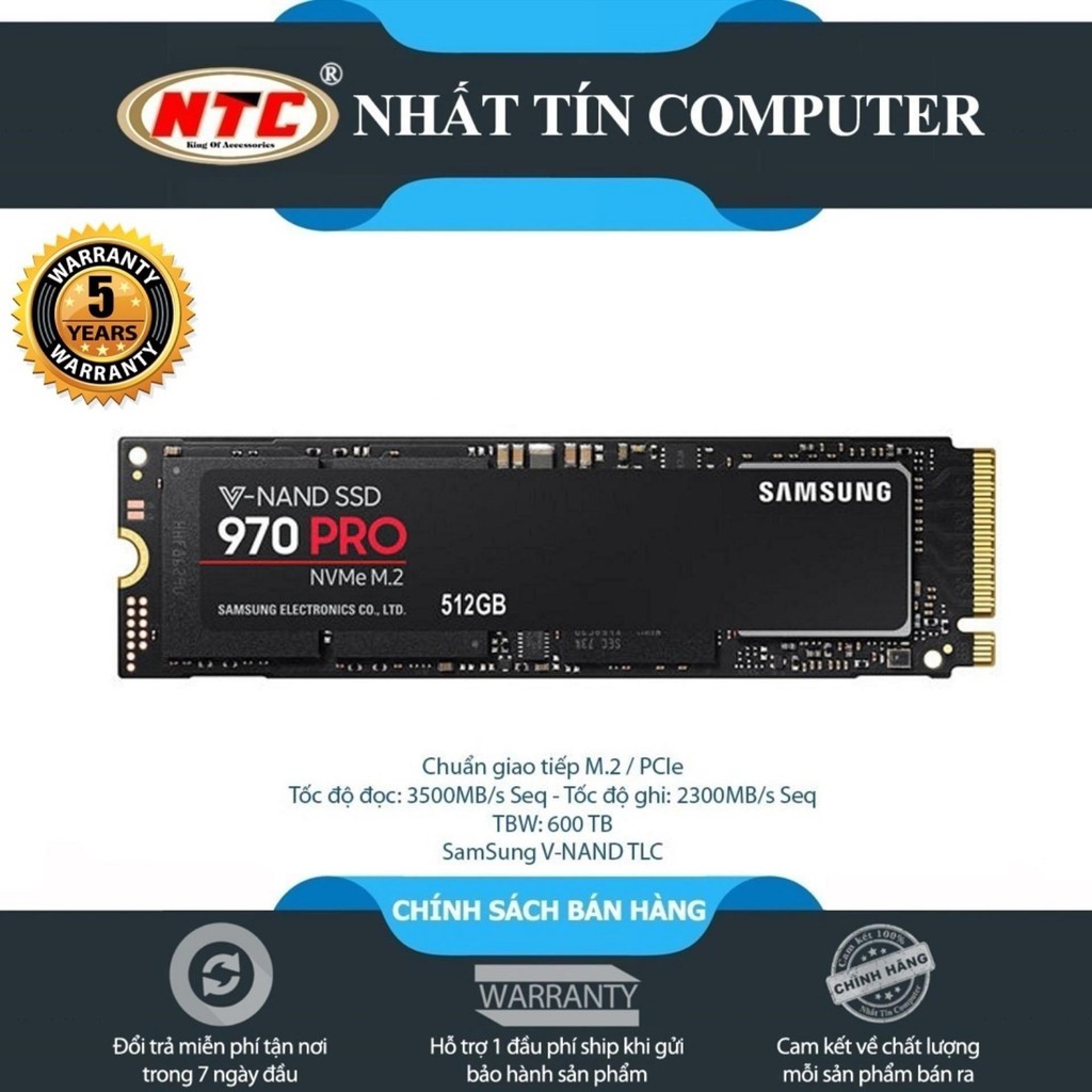 Ổ Cứng SSD Samsung 970 PRO M2 512GBChuẩn giao tiếp PCIe Gen 3×4