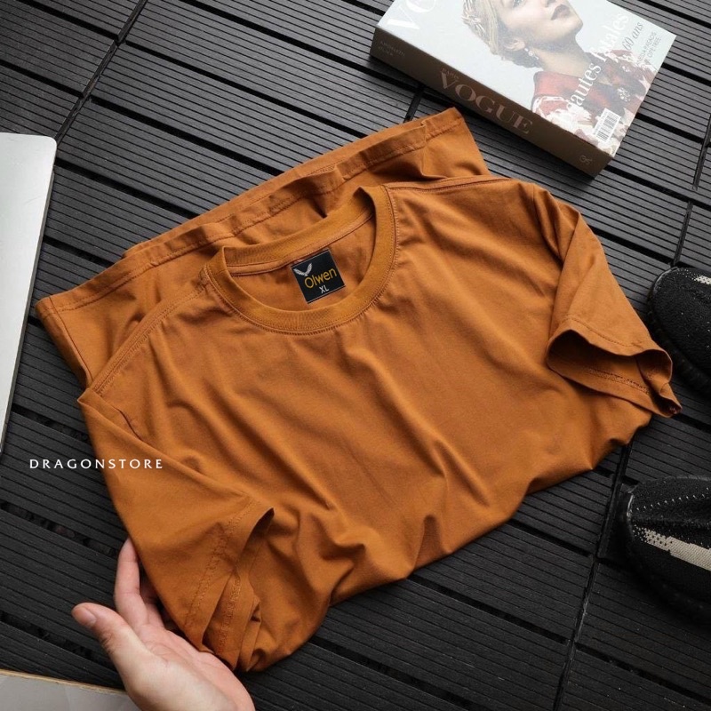 Áo thun trơn Nam-Nữ olwen, chất vải áo cotton mềm mịn, co giãn 2 chiều