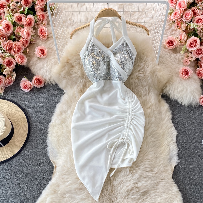 🌸Hàng Order🌸 Váy Đầm Body Đính Kim Sa Lấp Lánh Rút Dây Tiệc Cưới Sexy Sang Chảnh 🌸Hàng Quảng Châu