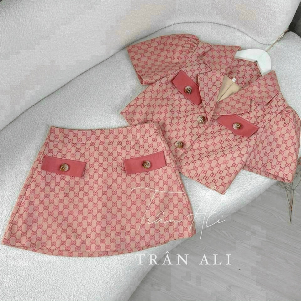 (Free Ship) SÉT FORD VÁY IN ÁO VEST CROPTOP PHỐI VÁY MẶC ĐI CÔNG SỞ CỰC SANG CHẢNH LỊCH SỰ UP Shop VLTN