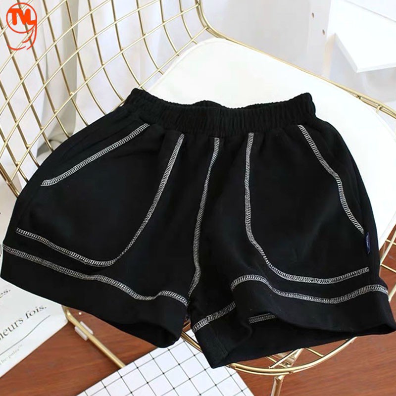 Quần short nữ may chỉ nổi TVL1999, Quần đùi nữ da cá cạp chun ống rộng chất cotton thoáng mát thoải mái cho người mặc