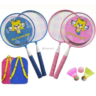 Bộ cặp vợt cầu lông kèm phụ kiện dành cho trẻ em 3-6 tuổi