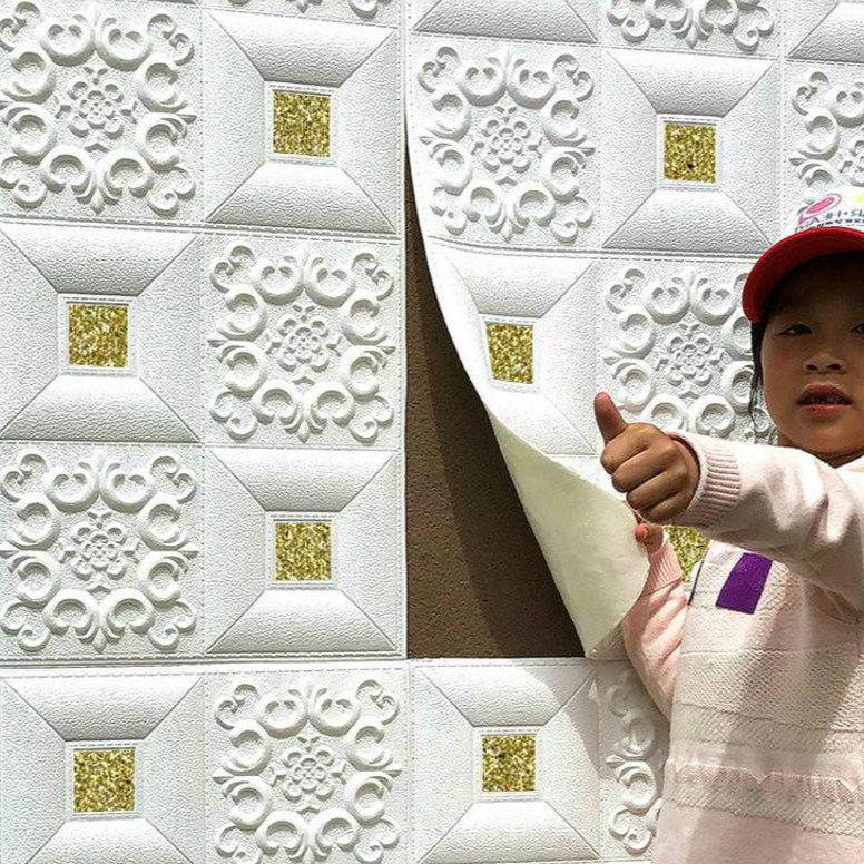 Nhãn dán tường trần nhà trang trí chống nước in hinh2 nổi 3D