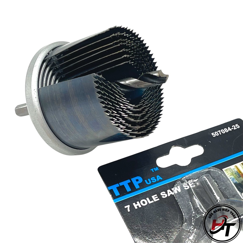 Bộ mũi khoét gỗ lỗ tròn khoan khoét thạch cao nhựa TTP 7 cỡ BMKG-TTP