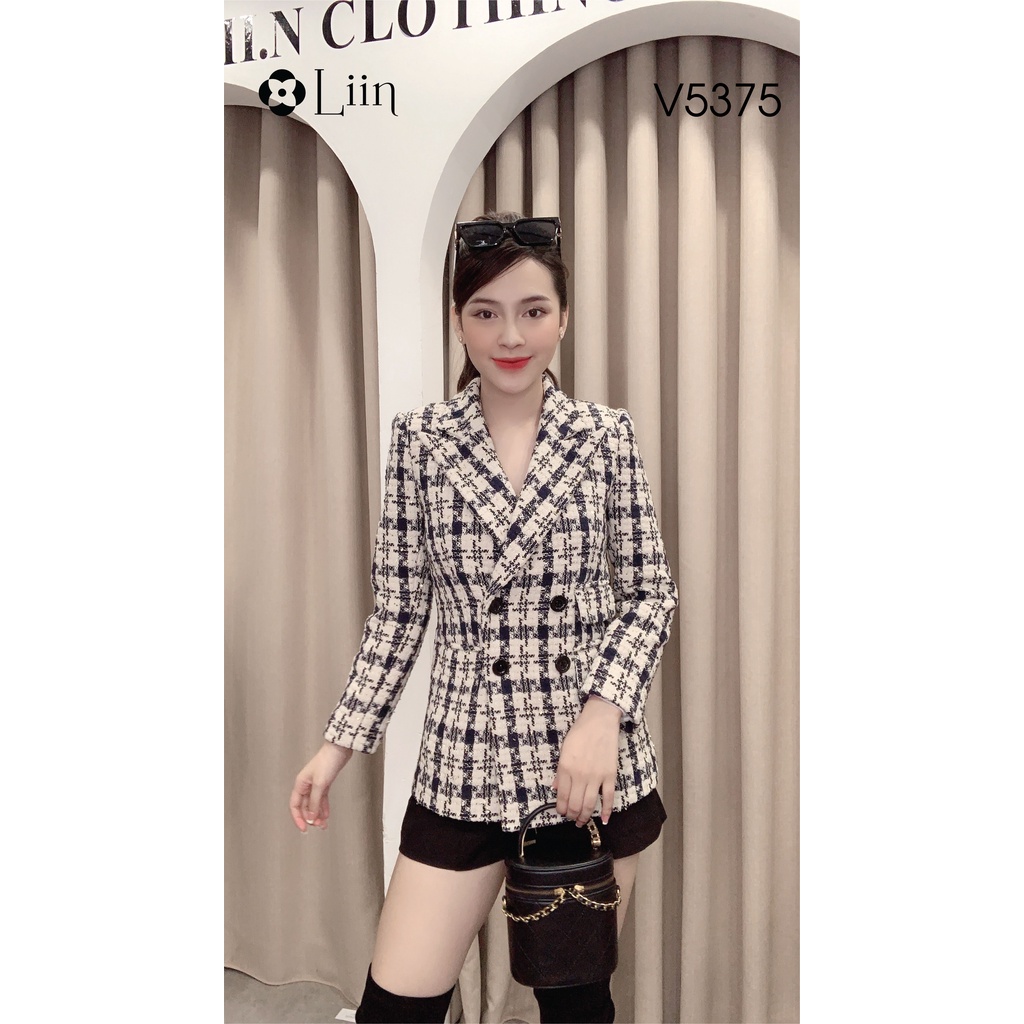 Áo Vest Dạ Tweet cao cấp Kẻ sọc Mix 4 cúc chất dày dặn, kiểu dáng sang trọng dễ phối đồ Liin Clothing V5375 | BigBuy360 - bigbuy360.vn