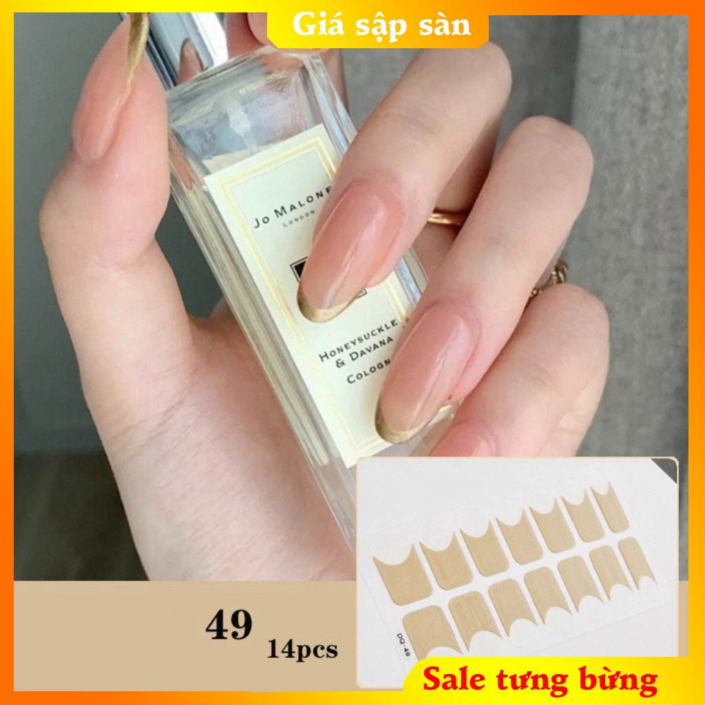 Miếng dán móng tay nail sticker mới về gồm 14 móng, không thấm nước, có độ đàn hồi tốt