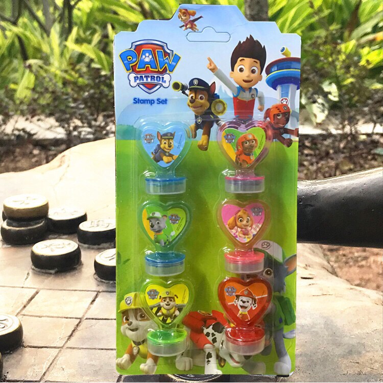 Đồ chơi  Vỉ 6 con dấu in hoạt hình Doremon, Kitty, Nhện QT