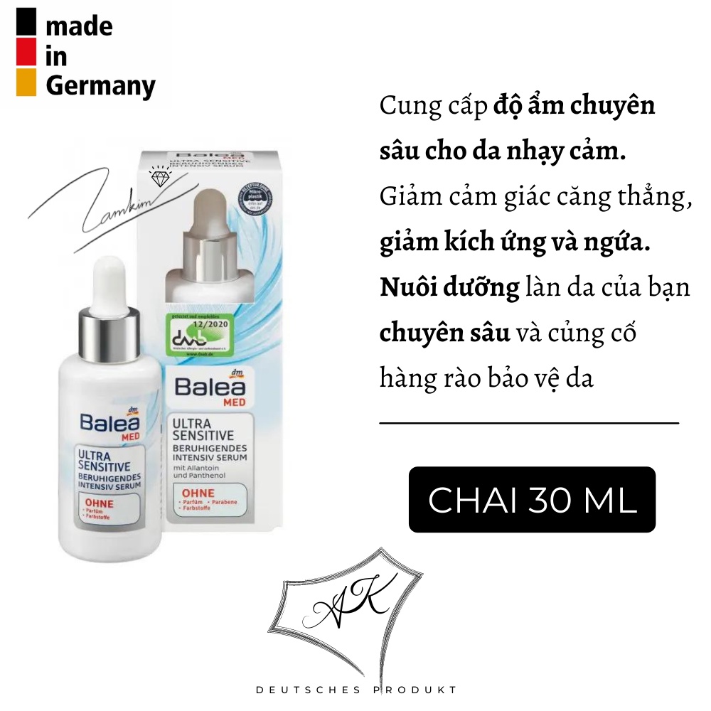 [ Hàng Đức ] Serum trắng da chống lão hóa, ngừa nếp nhăn nội địa Đức - Balea