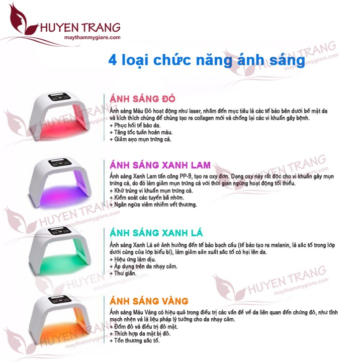 Đèn Vòm Ánh Sáng Sinh Học 7 Màu Omega Light - Thẩm Mỹ Huyền Trang