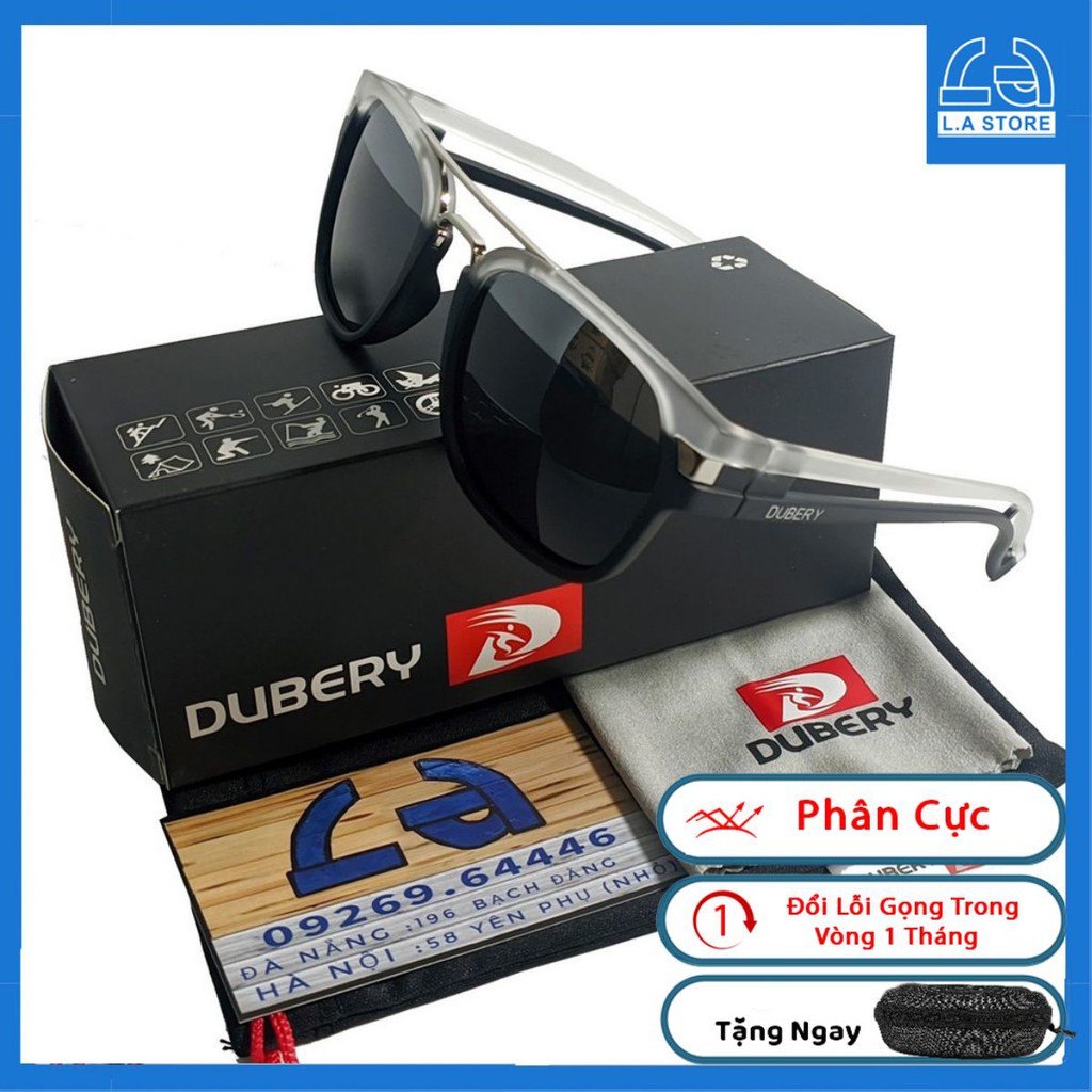 [Polarized] Kính Mát Phân Cực Dubery - The Gemini - D1948 Bạc Đen