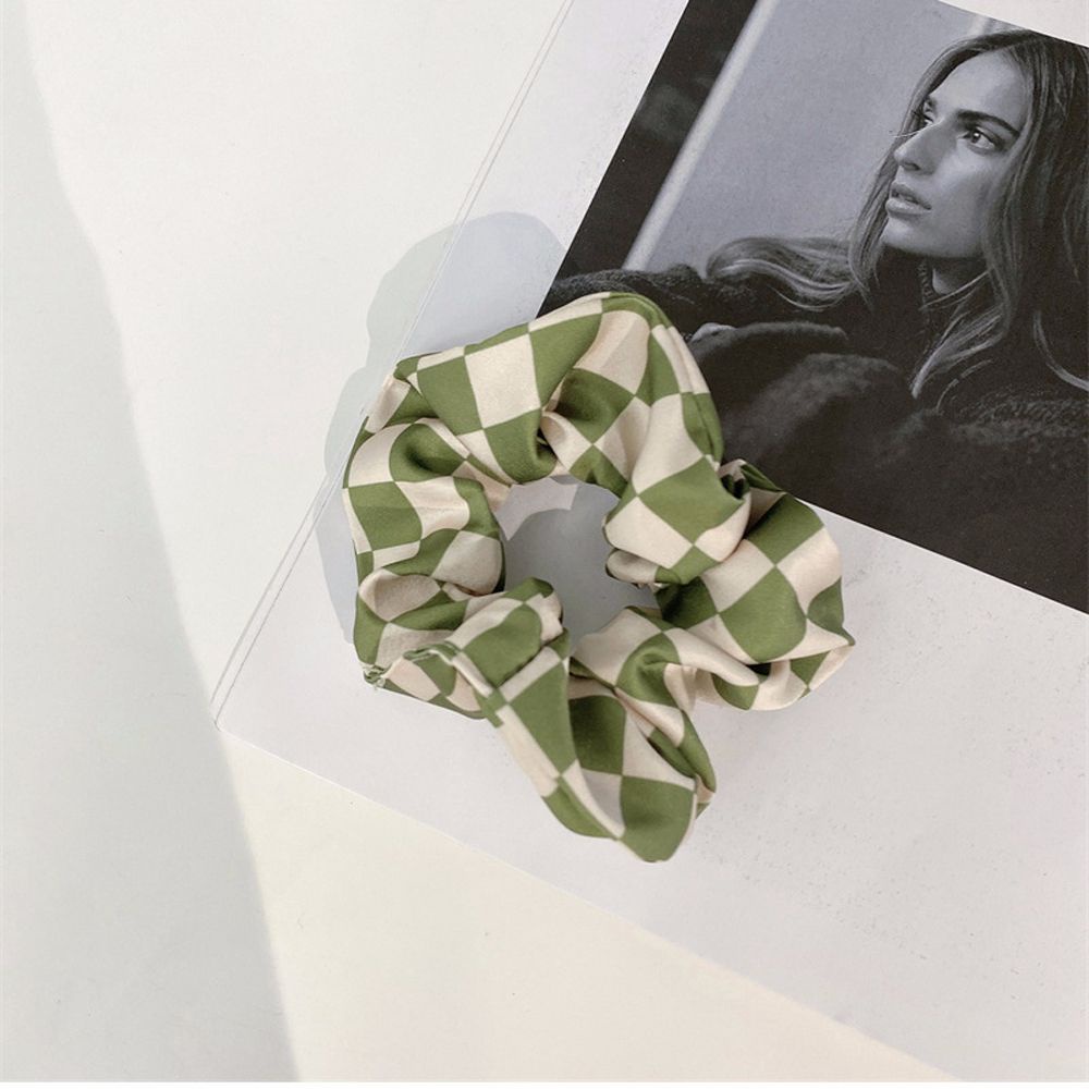 Dây Cột Tóc Bản Rộng Co Giãn Kẻ Sọc Caro Nhiều Màu Tùy Chỉnh Phong Cách Hàn Quốc Cổ Điển Cho Nữ