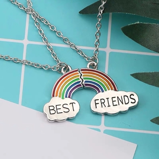 Personalized Rainbow Best Friends Necklace