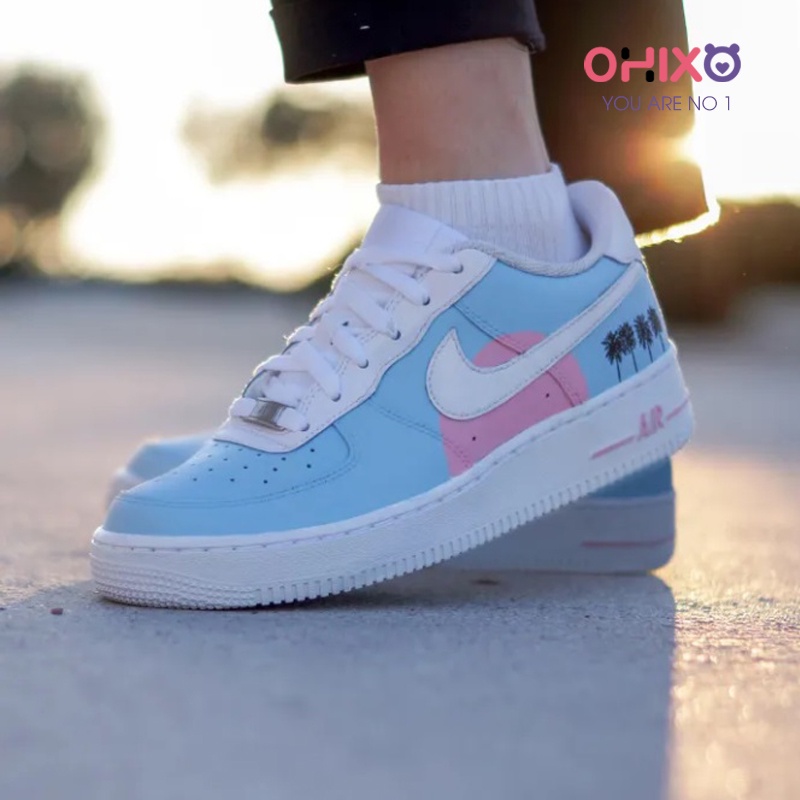 Giày Thể Thao Nữ AF1 Custom Sneaker Hàn Quốc Chất Đẹp Đế Bằng OHIXO AFC01