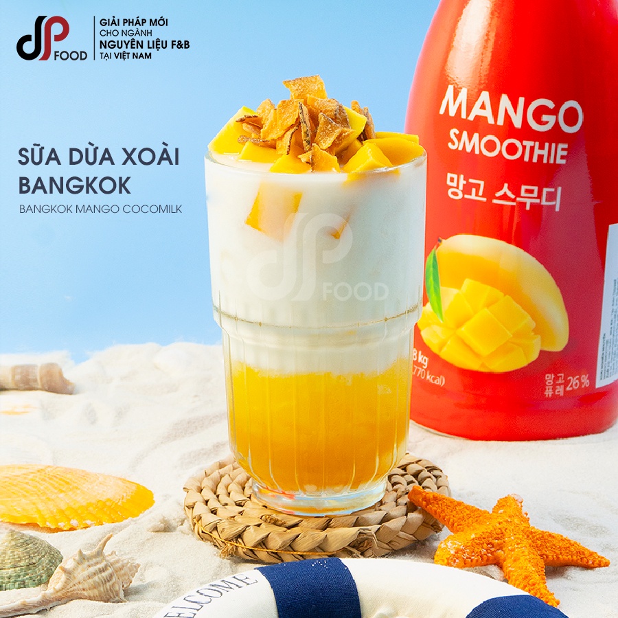 Smoothie Xoài Mango làm trà trái cây, đá xay, soda thay thế Sinh tố Syrup Siro Puree - JUPITER