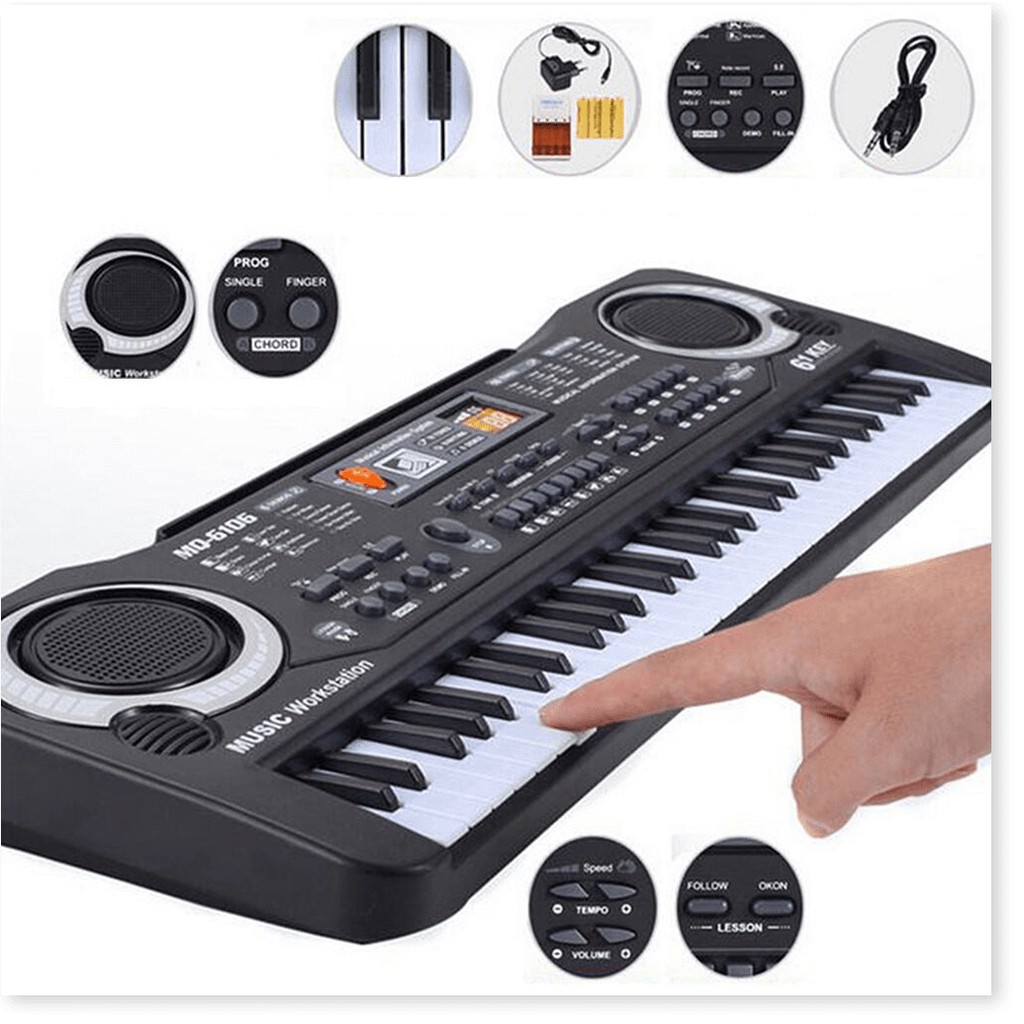 Đàn piano  BH 1 THÁNG   Đàn piano 61 phím cho bé, nhạc cụ giúp bé luyện tập, phát triển năng khiếu âm nhạc 6412