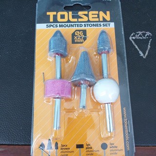 Bộ 5 Mũi Đá Mài Tolsen 77110 - Vàng (Ø6 x 27mm)